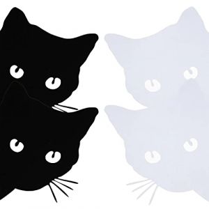 4pcs Autocollant de Voiture Chat Bande Dessin&eacute;e Autocollants Voiture Dr&ocirc;le de D&eacute;calque Autocollant de Voiture Accessoires D&eacute;coratif pour Portes Fen&ecirc;tres (Flashice, neuf)