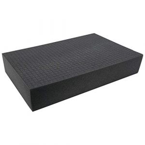 HMF 1456-100 Mousse prédécoupée 345 x 550 mm Taille double Pour mallette et jeu de figurines Hauteur 100 mm. (hmf_shop, neuf)