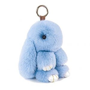 Doux Et Moelleux Lapin Porte - Clés Mignon En Peluche Lapin Porte - Cclés En Peluche Lapin Porte - Clés En Fausse Fourrure Porte - Clés Pompon Porte - Clés Décoration (Bleu (18 cm)) (J&J Studio, neuf)