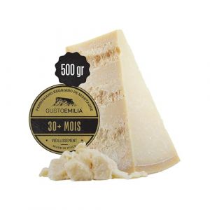 GUSTOEMILIA Montagne Parmigiano Reggiano Fromage 30 Mois Affiné - Idéal pour les Pâtes, le Pain, les Salades, les Collations et les Fruits - Fromage Parmesan Affiné Italien 1,1 lb (500g) (GustoEmilia, neuf)