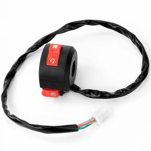 Guidon Droit Commutateur de Démarrage 22mm Commutateur Démarrage d'Arret moto Interrupteur Guidon Commutateur On/Off pour ATV Dirty Bike (HYPER SHOP SRL, neuf)