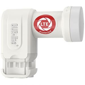 DUR-line +Ultra Quattro LNB - Seulement pour commutateur Multiple Blanc - avec Filtre LTE [ Test TR&Egrave;S Bien *] num&eacute;rique avec Protection Contre Les intemp&eacute;ries, Full HD, 4K,qualit&eacute; Premium (Dura-Sat, neuf)
