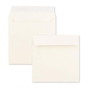 Lot de 700 enveloppes cr&egrave;me - Enveloppes &agrave; lettre - Carr&eacute;es - 15,5 x 15,5 cm - Fermeture adh&eacute;sive - Surface mate - Enveloppes postales ind&eacute;formables (GUSTAV NEUSER GmbH, neuf)