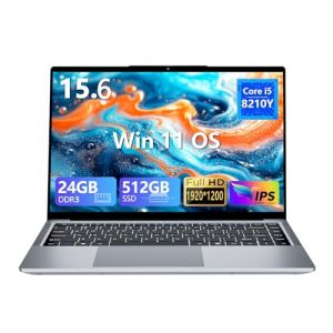 Ordinateur Portable 15,6&rdquo;, Win 11 Processeur Core i5-8210Y, 24 Go RAM, SSD 512 Go, &eacute;cran IPS Full HD 1200p,Ports USB 3.0, Type-C, TF, Mini HDMI, BT 5.0, webcam, Wi-Fi 5.0. Pour studio de travail. (BMNORDVISTA S.R.L., neuf)