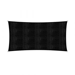 Lumaland Sunsail rectangulaire 2 x 4 mètres | Protection Solaire résistante aux intempéries avec Cordes de Fixation | Terrasse, Jardin et Balcon, Toile à Voile HDPE, Protection UV [Noir] (DS e-Sales GmbH, neuf)