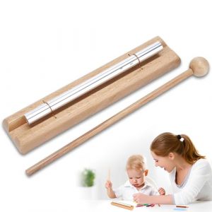 XOXVURI 1 Pièce Energy Chime Carillons De Percussion Carillon Solo De Méditation Carillon À Main En Bois Avec Maillet Instrument À Percussion Tonalité Energy Chime Pour Prière Yoga Guérison (FASHU GNAHZ LTD, neuf)