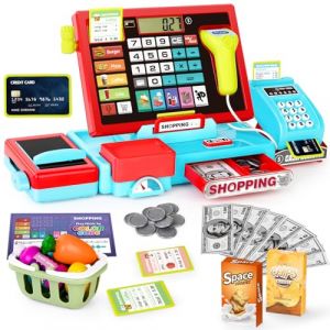 maysida Jouet Caisse enregistreuse pour Enfants-Caisse enregistreuse Calculatrice réelle, Jouet d'apprentissage Magasin, Cadeau pour Enfant garçon Fille (wrzj, neuf)