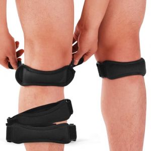ACWOO Genouillère Rotulienne, 2 Sangles de Genou pour Tendon Rotulien, Genouillère Sport Bandage, Sangles Tendon Rotulien, Bande de Rotule Réglable, pour Course, le Saut,Le Randonnée, le Tennis (AOGOE-EU, neuf)