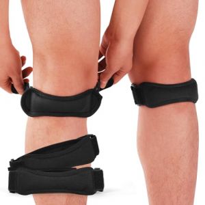 ACWOO Genouillère Rotulienne, 2 Sangles de Genou pour Tendon Rotulien, Genouillère Sport Bandage, Sangles Tendon Rotulien, Bande de Rotule Réglable, pour Course, le Saut,Le Randonnée, le Tennis (ACWOO, neuf)