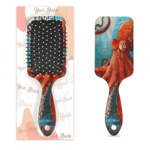 Peigne de massage antistatique avec coussin d'air - Brosse à cheveux - Animal de l'océan Kraken - Pieuvre - Monstre nautique carré - Brosse de massage du cuir chevelu pour femmes et filles (OSAM SPACE, neuf)