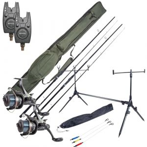 Ultimate Session Carp Set avec, Cannes, moulins, détecteurs, Rod pod et Fourreau | Ensemble Carpe (Pêchepromo, neuf)