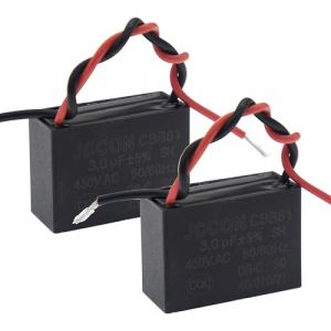 (Paquet de 2) CBB61 450V AC 3.0UF 5% 50/60Hz Condensateur de marche en polypropyl&egrave;ne m&eacute;tallis&eacute; pour le d&eacute;marrage du moteur d'un ventilateur de plafond (SHEN ZHEN ERIC ELECTRONICS TECHNOLOGY LIMITED, neuf)