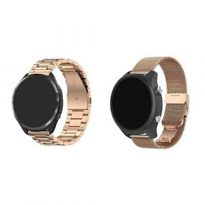Lot de 2 bracelets compatibles avec Garmin Vivomove HR/Vivomove 3/Vivomove Style/Vivomove Luxe Bracelet de montre de rechange en acier inoxydable tiss&eacute; 20 mm (Lzjsee, neuf)