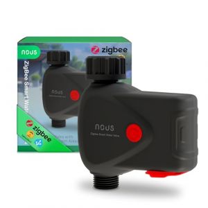 NOUS ZigBee Smart Robinet Valve Contrôle d'Arrosage IP66 Compatible avec Alexa, Google Assistant, Smart Life, Minuterie et Télécommande APP Alimentée par Piles 3/4" pour Jardin, ZigBee-Hub Erfo (Nous Smart Home, neuf)