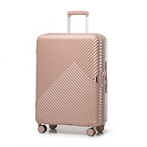 WITTCHEN Valise de Voyage Valise Moyenne Valise à roulettes Polycarbonate Trolley avec 4 roulettes Spinner Serrure à Combinaison Poignée télescopique GL Style Line Taille L Rose poudré (WITTCHEN, neuf)