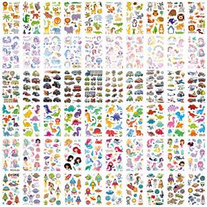 ECHOCUBE Tatouage Temporaire Enfant,60 Feuilles Style Mixte Imperméable Faux Tatouage Autocollants Ensemble avec Dinosaure Animal Espace Licorne Sirène Voiture Thème,Fête Sac Fillers Garçons Filles (Veous EU, neuf)