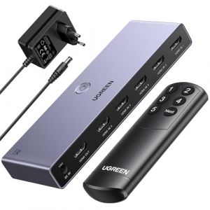 UGREEN Switch HDMI 8K 60Hz 5 Entrées 1 Sortie Commutateur HDMI 3D HDR10 VRR avec Télécommande Compatible avec PS5 PS4 Switch 2 Xbox One 360 TV Stick Box Chromecast Lecteur Blu Ray HDTV Projecteur (UGREEN GROUP LIMITED UK, neuf)
