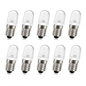 Ruiandsion E10 Ampoule LED 220 V 230 V AC Vis de 8mm base d'économie d'énergie LED Voyant LED E10 base de mise à niveau Ampoule, Blanc (paquet de 10) (Ruiandsion, neuf)