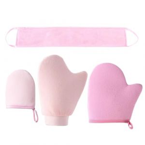 3 Pièces Gant Applicateur Autobronzant Visage Et Corps, avec Applicateurs de Lotion pour le Dos, Exfoliant Corps Visage (STANMAR CONCEPT, neuf)