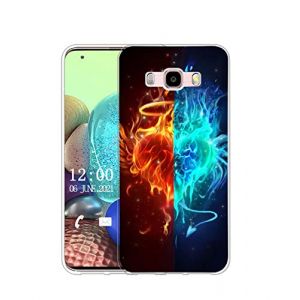 Sunrive Coque Compatible avec Samsung Galaxy J5 2016, TPU Silicone Étui Housse Protecteur Souple Gel Transparent Back Cover Mignon Motifs Antichoc Case(Bleu, Rouge, cœurs, Amour) (sunrive, neuf)