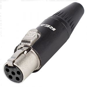REAN Mini XLR Plug 5-pin Par Neutrik Tiny XLR Femelle | RT5FC-B (Femelle - Noir) (Selected Cable - Pro Audio / Video C&acirc;ble & HI-FI, neuf)
