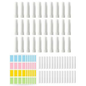 JUKOTA 30 pièces Inhalateur d'Huiles Essentielles Tube d'Inhalation avec Mèches Tubes Tubes d'Huile Essentielle Tubes d'Inhalateur Nasal Réutilisables pour l'aromathérapie(avec 80 étiquettes) (CAR PARTS FOR ALL, neuf)