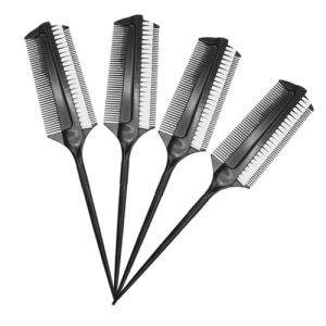 AUTSUPPL 4 pièces Peigne Double Face Résistant Chaleur Brosse Teinture et Défrisage Cheveux Ergonomique pour Salon et Usage Domestique (Sanacen, neuf)