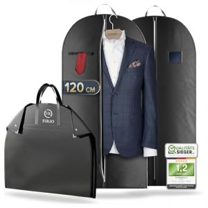 FiRiO 2 x Premium Housse Costume Voyage Pliable I MAT&Eacute;RIEL JUSQU'&Agrave; 50% PLUS &Eacute;PAIS I Porte Housse Costume Homme I Housse Vetement Voyage I Housses Vetements &agrave; Suspendre I Housse Chemise I 120x60cm (RIC-TECH FRANCE, neuf)