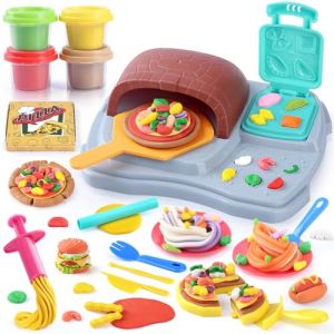 PLAY Pizza Pate à Modeler pour Enfants, Pizza Cuisine Enfant Ensemble avec Machine à pâtes, Accessoires de Cuisine et Pâte à Modeler, Pâte à Pizza Modeler pour Enfants Fille Garçon 3+ Ans (LANPA EU, neuf)