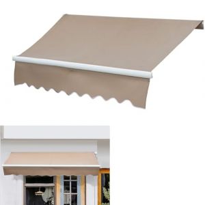 Store Banne Manuel 3/4/5x1.5m Auvent R&eacute;tractable Terrasse Ext&eacute;rieur, Store Banne De Balcon R&eacute;tractable, R&eacute;sistant Au Vent/UV/Eau Auvent Pare-Soleil Polyester, for Patio, Arri&egrave;re-Cour, Jardin, Balcon(B (jinRonghua, neuf)