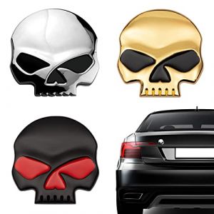 EQLEF 3D Skull Auto & Autres v&eacute;hicules M&eacute;tal Stickers embl&egrave;me de cr&acirc;ne Accessoires Autocollant Voiture de Style d&eacute;calcomanies (Trois Couleurs) (My Smart Choice 5, neuf)