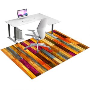 Tapis Chaise de Bureau, 70 x 100 cm Tapis de Protection pour Sols Durs, Tapis de Sol Bureau Tissu, Tapis de Chaise Gaming, Tapis Protège-Sol pour Chaise, Tapis de Sol pour Bureau Plancher de Bois (Qesjodfu, neuf)