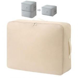 Sac de Compression Ultime Space Master – Organisateur d'Auto-Compression Ultra Peu Encombrant, Sacs de Rangement pour Couettes, Vêtements, Voyage et Maison (Beige, L) (yaoguoshop, neuf)