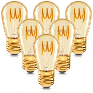 Lot de 6 Ampoules LED E27 Vintage à Filament Spirale ST45/S14 3 W Lumière Ambrée Non Dimmable 2200 K Blanc Très Chaud 150 lm Équivalent à 25W Ampoule Incandescente, Rétro Antique Lampe Décorative (Century Light, neuf)