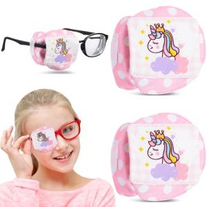 2 Pi&egrave;ces Caches-&OElig;ils pour Enfants Cache-&OElig;ils pour Lunettes Cache-&OElig;ils R&eacute;utilisables en Coton Cache-&OElig;il de Licorne Rose 3D pour Filles Gar&ccedil;ons Cadeaux de No&euml;l de Licorne (&OElig;il Droit) (SINYEA, neuf)