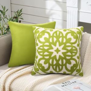 Housse de Coussin 40x40 Super Doux Housse de Coussin Canapé Taie d'oreiller Vert Mandala Imprimé Housse de Coussin Decoratif Moderne Housse Coussin pour Canapé Maison Jardin Salon Voiture Decoration (EULeeLance, neuf)