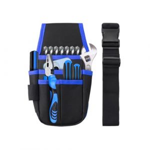 Sacoche à Outils Professionnelle, Ceinture à Outil d'électricien, Porte-Outil Sac de Ceinture, Pochette D'électricien Professionnel, Sac de Ceinture de Stockage de Matériel pour Plombiers(Bleu) (LTLSZRN, neuf)