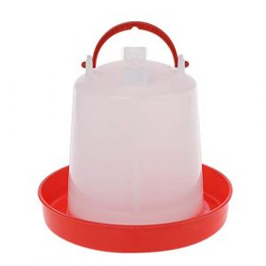 fivekim 1.5L Chook Poulet Volaille Volière Mangeoire Automatique & 6/3 / 1.5L Abreuvoir Abreuvoir Alimentation Volaille Fournitures Blanc & Rouge (Tanmo, neuf)