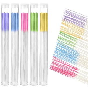 300 pi&egrave;ces de fil dentaire nettoyant pour piercing d'oreille, nettoyant de soins apr&egrave;s piercing, 5 couleurs nettoyant de trou de boucle d'oreille, nettoyant de trou d'oreille, fil de nettoyage de (aVirtue, neuf)