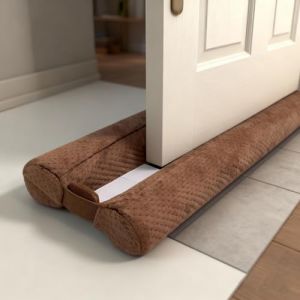 Boudin de Porte Isolant Froid Double Joint pour Porte 76-91 cm - sans Colle - Bas de Porte Isolation Anti Bruit Poussi&egrave;re Stop &agrave; l'air Froid Anti Souris Insectes, Marron (Sam7Ting, neuf)
