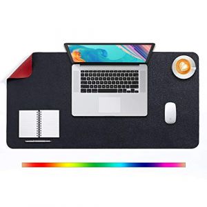 Tapis de Souris Grand, DOBAOJIA sous Main Bureau XL, Mouse Pad Mat Prolongé, Tapis de Portable, Tableau d'Écriture, Buvard de Bureau, Double Face Usage en Cuir PU Étanche 80 x 40cm(Noir/Rouge) (DOBAOJIA, neuf)