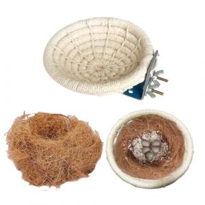 ZHYUAN Nid de Cage à Oiseaux,Main Tissé Nid,Nid d'Oiseau en Corde de Coton,Équipé de Soie de Coco pour Oiseaux, nid de Perroquet en Paille Respirante en été, nid de Reproduction d'oiseaux (SCDZ-EU, neuf)