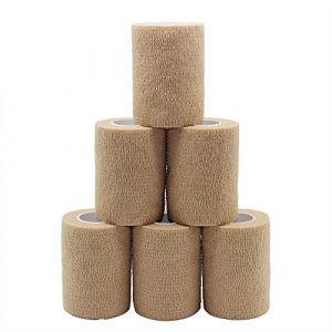 Bandage Coh&eacute;sif Bandage Bande Adh&eacute;Sive Bande Bleue Sport Poignet Bandage Bande Adh&eacute;Sive Coh&eacute;Sive Autocollant Bande de Sport (7.5cm6rolls, Skin) (fuluning sporting store, neuf)