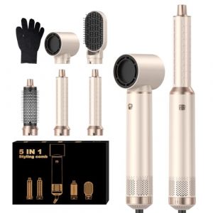 Air Brush 5 en 1 Air Styler Pro 5 en 1 Seche Cheveux 5 en 1 Avec Seche Cheveux Boucleur, Airbrush Cheveux, Airbrush, Brosse Lissante, airbrush 5 en 1 5 en 1 Pour S&eacute;cher, Boucler, Lisser (SHUANG DING XIN, neuf)