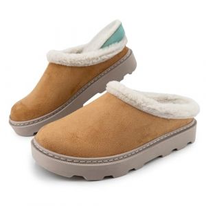 JOMIX Sabots Fourr&eacute;s Femme Hiver Mule d&rsquo;int&eacute;rieur Chaude Semelle &Eacute;paisse L&eacute;g&egrave;re Antid&eacute;rapante Plateforme Doublure Fausse Fourrure Confort Chaussures Maison Cocooning ESW2528 Marron 38 (JOMIX EUROPE, neuf)