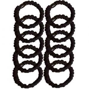 HSTWODE Lot de 10 &eacute;lastiques &agrave; cheveux Scrunchy - &Eacute;lastiques &eacute;l&eacute;gants contre les frisottis et la casse - &Eacute;lastiques - N'ab&icirc;ment pas les cheveux - &Eacute;lastiques - Pour filles et femmes - Noir (HSTWODE, neuf)