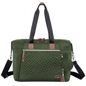 Dikaslon Sac à Langer Fourre-tout Imperméable avec Matelas à Langer et Porte Tétine - Grand Sac de Maternité pour Maman ou Papa (Vert) (JUNYANG-UK, neuf)