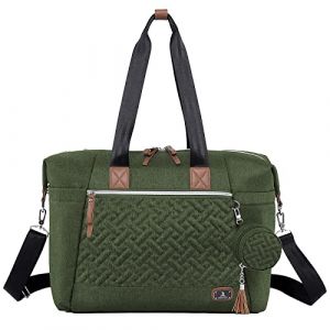 Dikaslon Sac à langer Fourre-tout Sac à Langer Imperméable avec Matelas à Langer et Porte Tétine - Grand Sac de Maternité pour Maman ou Papa (Vert) (JUNYANG-UK, neuf)