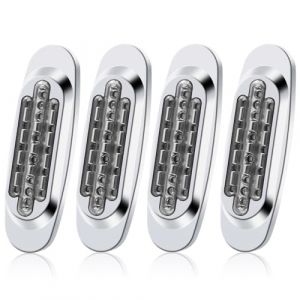 Biqing [High/Low Beam] 4PCS LEDs Feux de Gabarit pour Remorque 24V Blanc, 6.4" Feux de Position Latéraux Feu Latéral Ampoule avec Lunette Chromée pour Voiture Véhicule Camion Remorque Caravane (YuanGu, neuf)