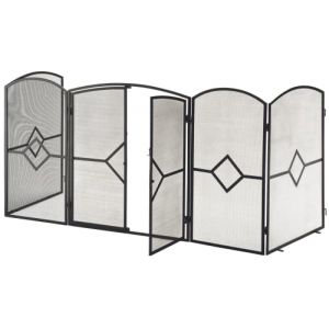 Pare-feu Large pour cheminée ou poêle, Pare-étincelles, Protection Cheminée, Barrière de sécurité Enfant bébé, Hauteur : 81.3cm, Largeur Totale : 230CM (Mood Living Design Ltd, neuf)
